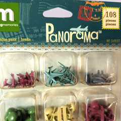 Making Memories Panorama Brads 2 Pack, 108 Pc Each, 9 Brad Styles Airplane Arrow