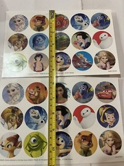 Lot Of 2 Sheets DISNEY CHARACTERS Stickers Cars,Frozen,Finding Nemo,Snow White