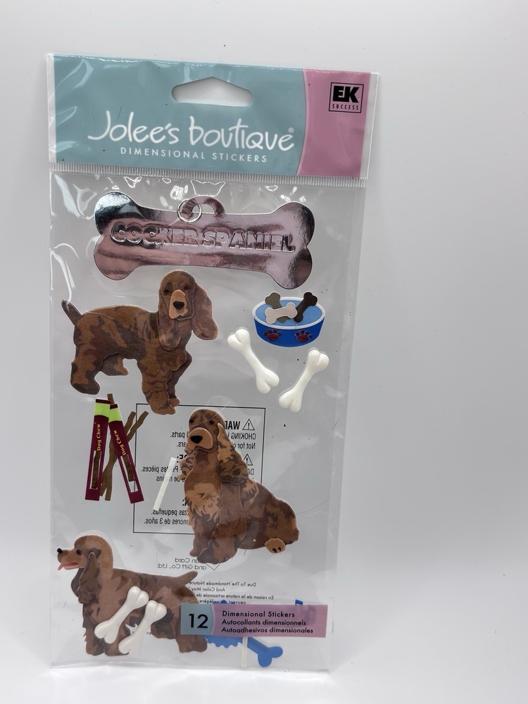 Jolee’s Boutique Dimensional Stickers Dogs & Puppies Brown White Blue