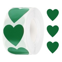 500pcs Light Green Heart Stickers 1 Inch Self-Adhesive Stickers Label for Shop