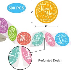 500PCS Thank You For Your Order Stickers Labels For Handmade Shopping Small