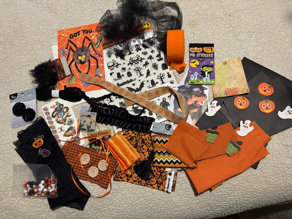 Halloween Theme Inspiration Junk Journal Scrap Lot