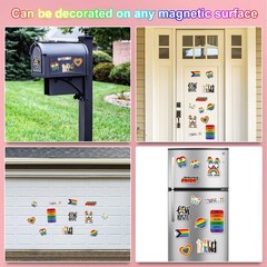 Whaline 12Pcs Rainbow Magnetic Stickers Love is Small to Medium, Multi Color