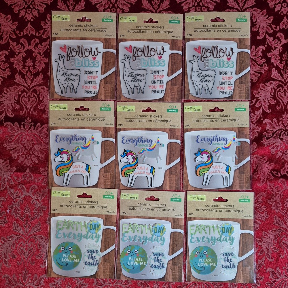 Crafters Square Ceramic Stickers Lot Of 9 All Are Brand New!!