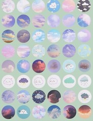 Cute cloud stickers 3sheets 144 Stickers