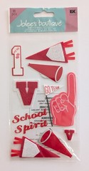 Jolee’s Red School Spirit Pep Rally Go Team Varsity Scrapbooking Stickers