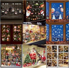 Merry Christmas Holiday Wallpaper Sticker Home Window Decor Store Glass Door