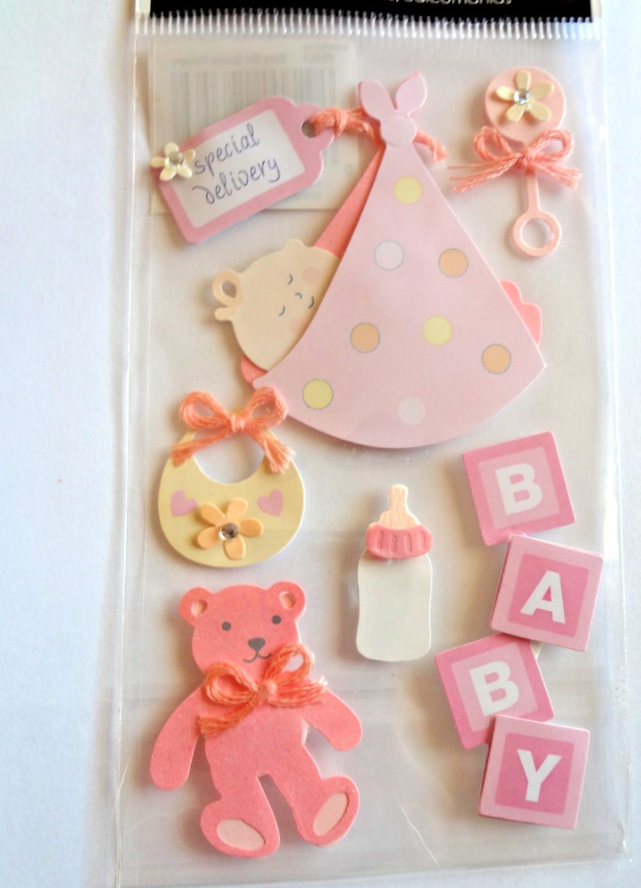 Sandylion Essentials Dimensional Stickers – BABY GIRL Special Delivery, NEW