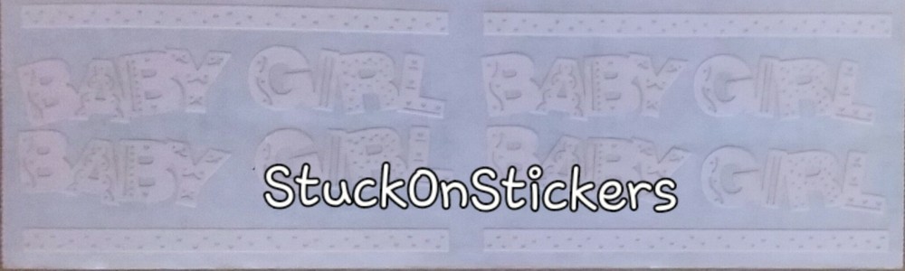Mrs Grossman`s BABY GIRL 2002 Stickers Laser Paper Whisper pink shower