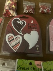 Scrapbooking Lot Valentine’s Day Embellishments Brads Eyelets