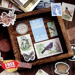 WCCH Vintage Scrapbook Sticker Supplies, 50 Sheets Washi Paper Self-Adhesive …