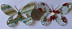 FANCY BUTTERFLY Pre-Made Die-Cuts (2pc)Victorian•Steampunk•Filagree •Glittered••