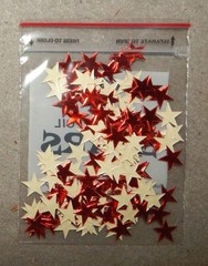 3 Packs Vintage Red Star Foil Gummed Stickers (1/2″, 125 per pack, 375 total)new