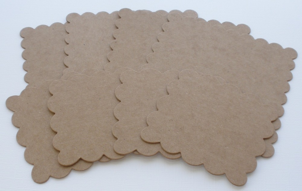 {12} NESTiNG SCALLOP SQUARE – Raw Chipboard Die Cuts