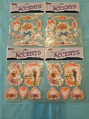 Darice Finishing Accents Stickers 3-D Glitter Wedding Floral 2003