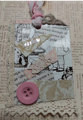 Six OOAK Junk Journal Double Sided Hang Tags Ephemera Scrapbooking VTG Handmade