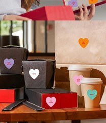 1000PCS/2 Rolls Bulk Lot Conversation Hearts 1” Sticker Rolls Valentines Holiday