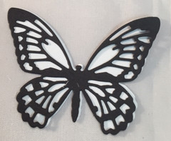 Tim Holt Die Cuts * Mini Detailed Butterfly * 6 Sets * White and Black Cardstock