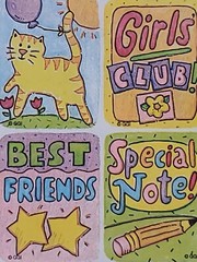 2 Vintage Gibson Stickety Doo Da 1997 Girls Club Friends Stickers 4 Sheets Diary