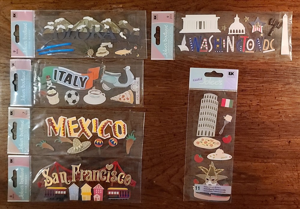 Jolee’s Boutique Destinations IV Scrapbook Stickers (UPDATED 05/11/24)