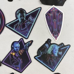 Marvel Superhero Stickers Neon BLK Avengers DC Spiderman Decal Pack Lot 35pc New