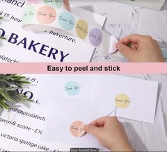 100 Thank You Stickers Colorful Pastel Party Favor Gift Supplies Free Shipping