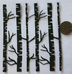 BARE TREE Die-Cuts(3pc)4”x 4-3/4” Birch Trees•Trunk•Branches•Forest•Nature•Wood•