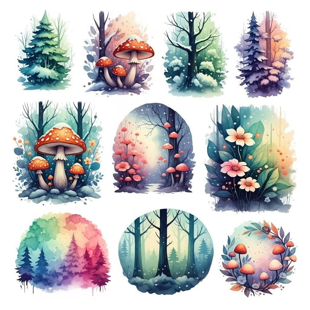 Page Of Forest Embellishments Junk Journal Scrapbook PICK A SET
