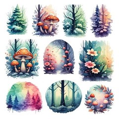 Page Of Forest Embellishments Junk Journal Scrapbook PICK A SET