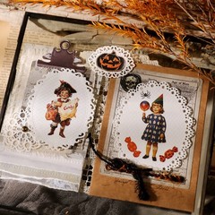 Halloween 2 Small Rub On Transfers Stickers Witch Crafts for Paper Wood Fabric