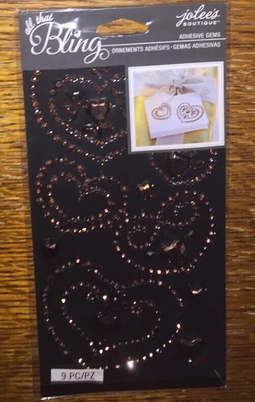 Jolees ROSE GOLD HEARTS BLING GEMS LOVE WEDDING ANNIVERSARY Scrapbook Stickers