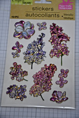 Crafter’s Square Floral Metallic Dimensional Stickers – Set of 4 – Beautiful