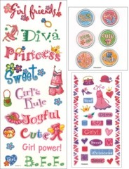 Mackinac Moon, Girly, coordinating scrapbook embellishments 3 sheets/pkg