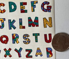 FESTIVE ALPHABET Stickers(58pc)4″x 6″Upper-Case•Letters•Words •Numbers•Monograms