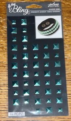 Jolees Bling Blue/Green Teal Studs Squares Craft Wedding Card Scrapbook Stickers