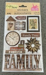 Crafters Square Pop Up «Family» Stickers New 6 – 9 Piece Accents Sealed Package