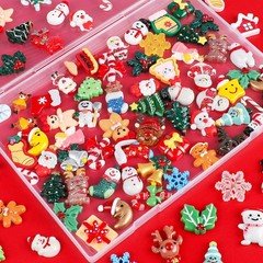 CCINEE 100pcs Christmas Resin Slime Charms for Craft, Santa Small, Multicolor