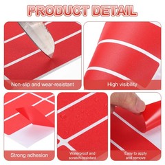 5S Location Marking Corner, (4x4x1.2 Inch, Red) (24Pcs), Dash Shaped Sticker