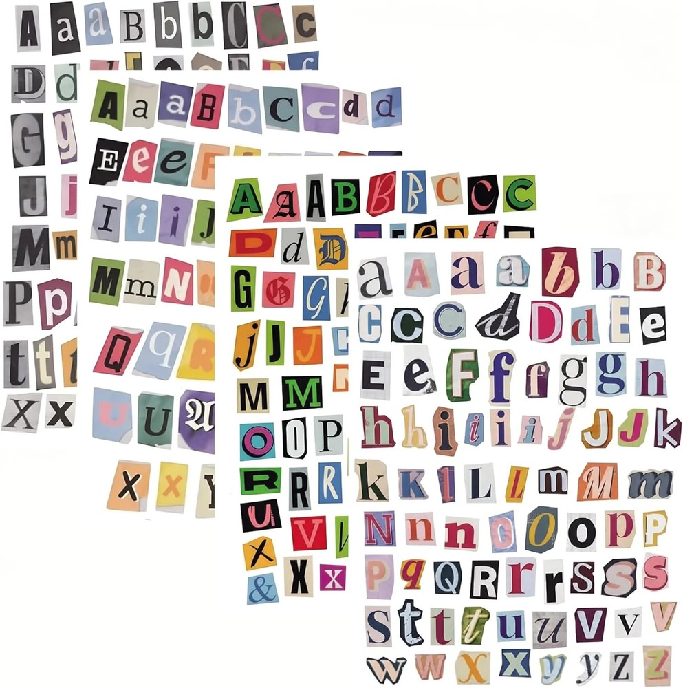 954Pcs 1-inch Waterproof Vintage Letter Stickers for Scrapbooking Supplies, Alph
