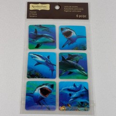 Recollections Sharks Dolphins Themed Lenticular Stickers Ocean Blue 6 pc 366863