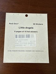 Vintage Redi-Stix Little Angels Foil Sticker Sheet Standard Publishing Christian