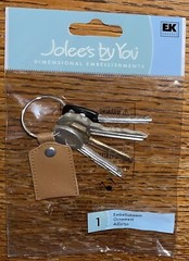 RARE JOLEES Car Keys🔑Fob Home House Key Chain Ring 3D Scrapbook Non-Adhesive