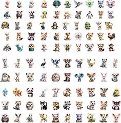 Cute Animal Stickers for Kids – 100 Unique Waterproof Vinyl Designs