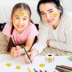 500 Pieces 1.5 Inch Gold Star Stickers Roll – Glitter Foil Star Shape Self Adhes