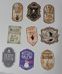 Victorian Trading 50 Gothic Spooky Apothecary Label Planner Journal Stickers 23D