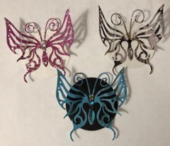 LARGE BUTTERFLY Pre-Made Die-Cuts (3pc)Victorian•Rhinestone•Filagree •Garden•Bug