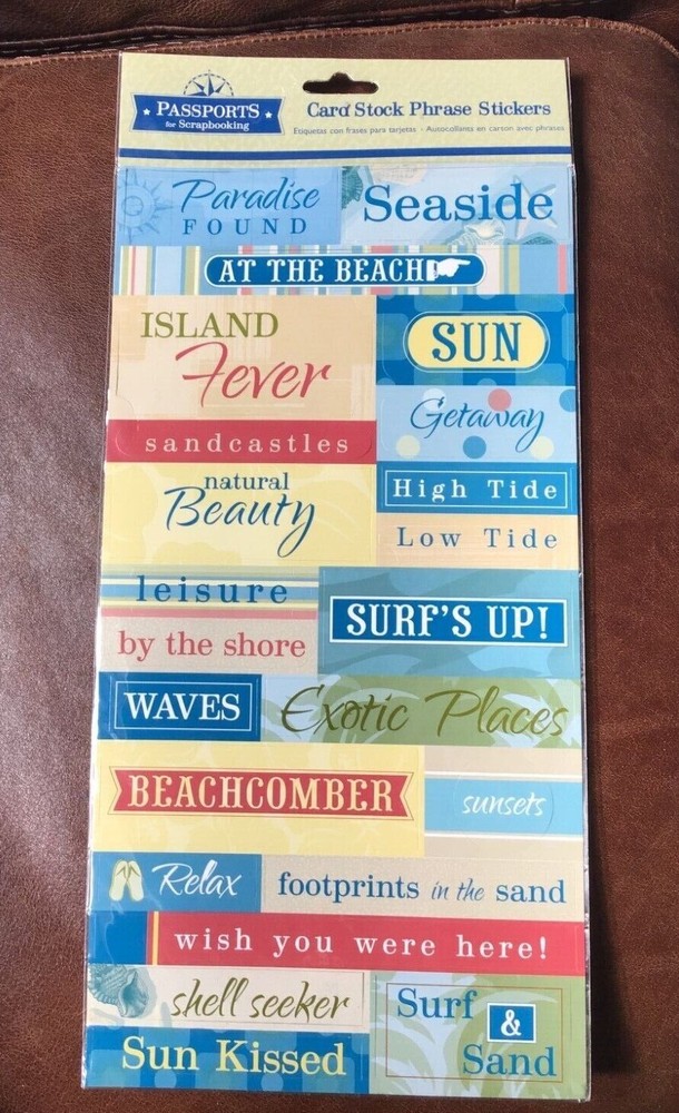 Passports EXTRA LARGE BEACH VACATION SEASIDE TITLE STICKERS Very cool!