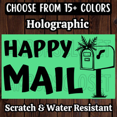 50 Happy Mail STICKERS 2.25″ LABELS SMALL BUSINESS Shop Small Shipping Supplies