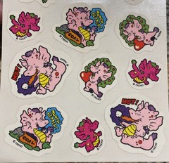 Vintage Trend Stinky Stickers sheet 12 Scratch & Sniff Red Hots Dragon T-142