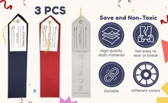 3rd Place Winner Award Ribbons 12 Pack Navy Blue Red White Gold Writing Event